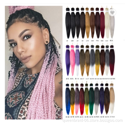 Hot Water Set Pre-Stretched Hair Extensions Ombre Synthetic Cheap Black Braiding Hair Prestretch Braid Hair Private Label